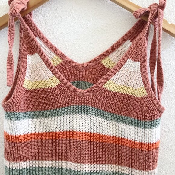 MADEWELL Striped Grandfield Tie-Strap Sweater Tank No Size Tag Check Measurement - Picture 4 of 11